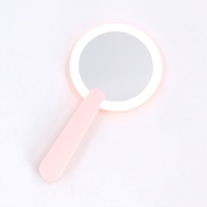 Handheld Lighted Mirror, Rechargeable Hand Mirror, Portable Makeup Lighted Mirror With Swivel Handle