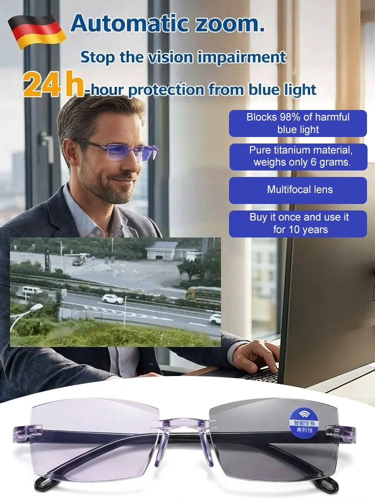 [Vision Returns to 20 Years Old] Smart Zoom Comfort Reading Glasses