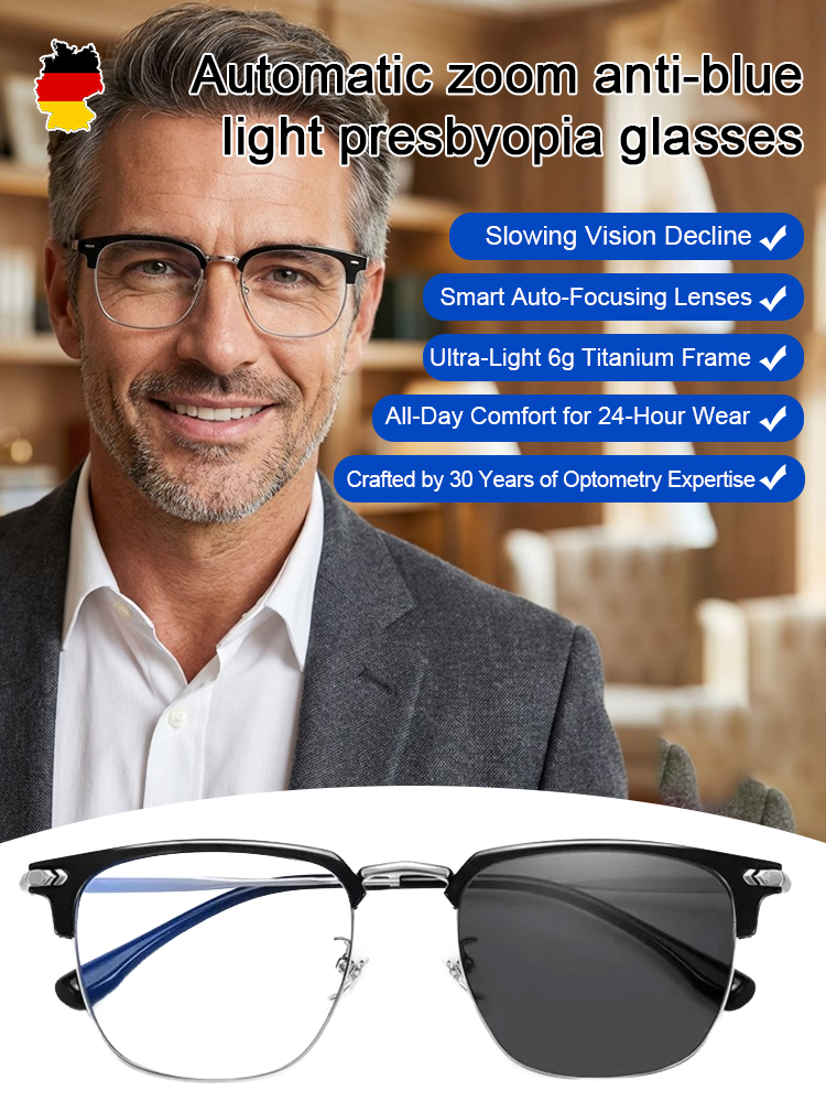 Auto-focus blue light blocking reading glasses