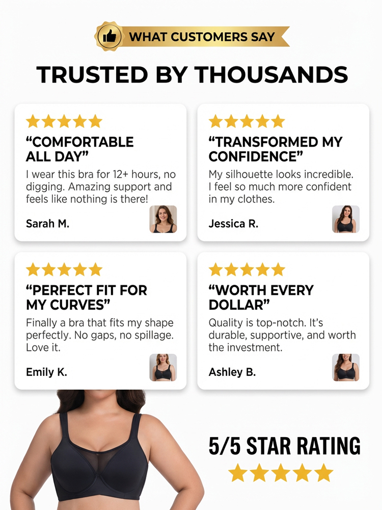  Comfortable Minimizing Bra for Large Busts – Instantly Enhances Shape