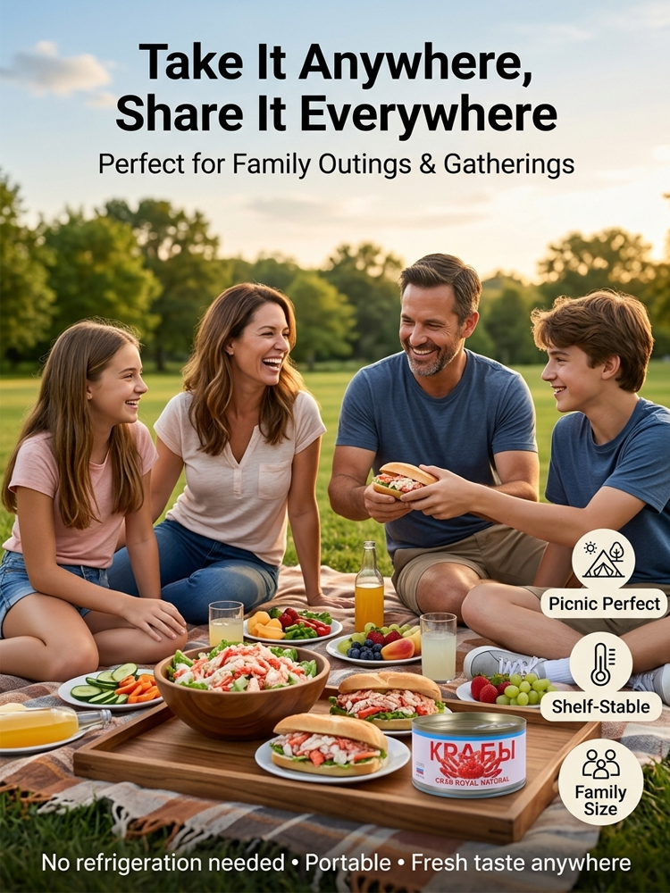 Russian Wild King Crab Meat | Ready-to-Eat 100% Pure Meat No Additives | 2 Cans Only $45 + Free Shipping