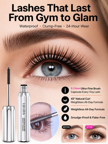 3-in-1 Metal Wand Mascara | 3s Instant Lash Lift | Zero Clumping | 24h Waterproof 💖