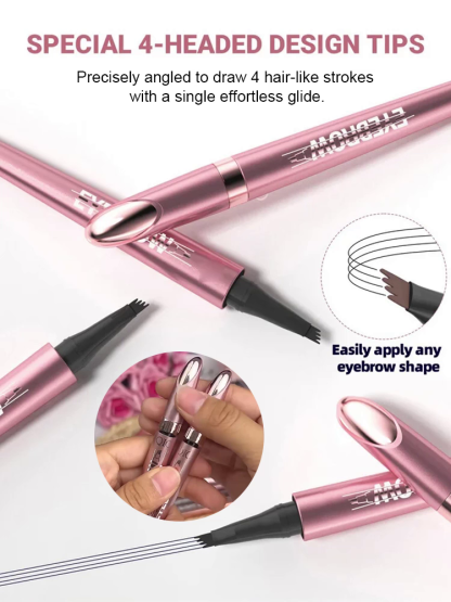 Say Goodbye to Smudging & Fading! 0.1mm Ultra-Fine Waterproof Brow Pencil Locks in Defined Brows for 24 Hours