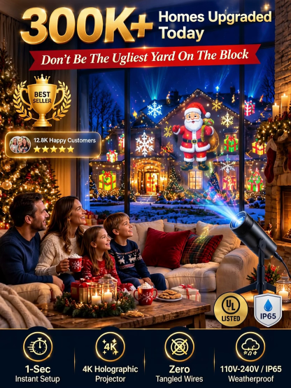 Be the Envy of the Neighborhood! North America’s Bestselling 4K Holiday Projector, 50% OFF to Light Up a Dreamy Christmas!