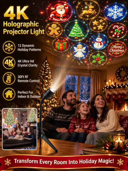 Be the Envy of the Neighborhood! North America’s Bestselling 4K Holiday Projector, 50% OFF to Light Up a Dreamy Christmas!