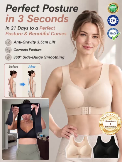 Schluss mit Rundrücken und Nackenschmerzen! Von deutschen Orthopäden empfohlen: Nahtloser X-Back Haltungs-BH für sofortige aufrechte Eleganz!