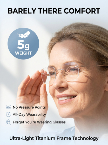 2026 New Titanium Alloy Reading Glasses, OptiView 2 in 1 Auto Dimming & Auto Focus, UV Blocking for Seniors All Scenarios