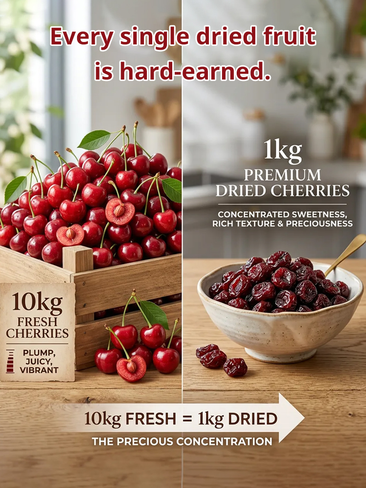 Zero sugar, zero fat, precious dried cherries