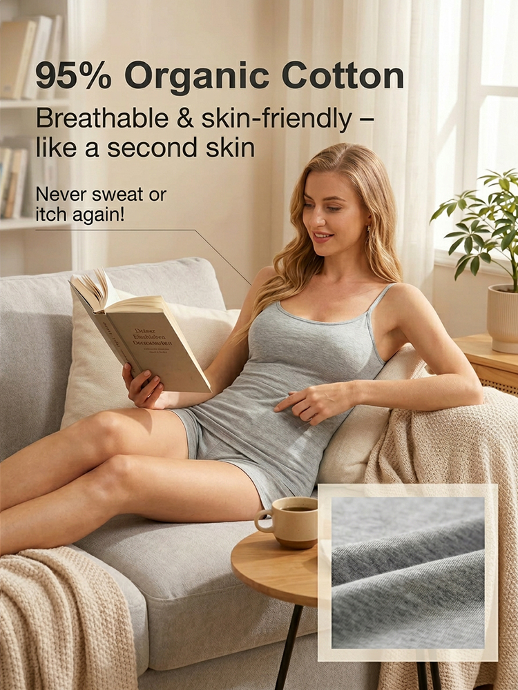 All-in-One Shaping Camisole ✨ Built-in Bra, S-6XL, 95% Organic Cotton | Instant 5KG Slimmer