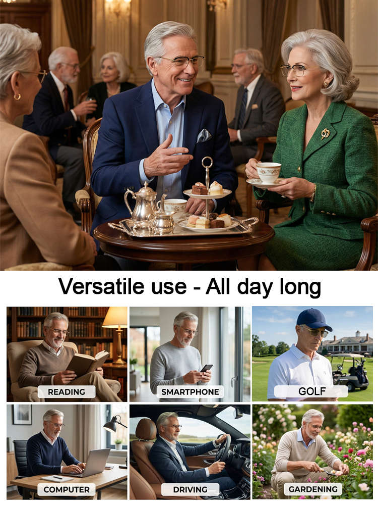 Photochromic Smart Adjustable Blue Light Blocking Reading Glasses