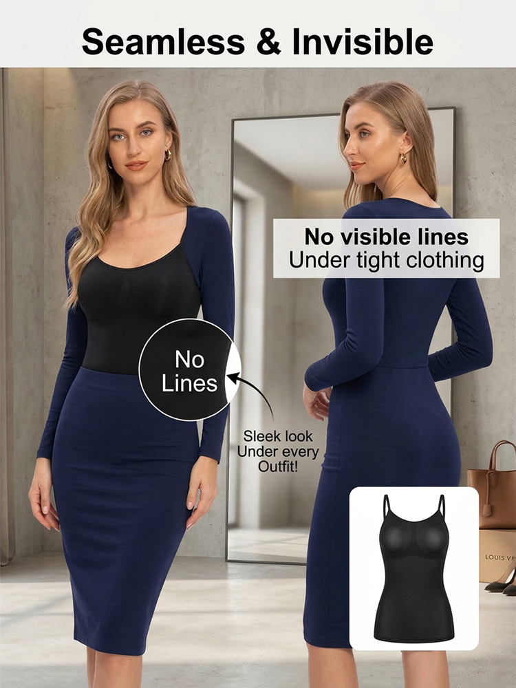 All-in-One Shaping Camisole ✨ Built-in Bra, S-6XL, 95% Organic Cotton | Instant 5KG Slimmer