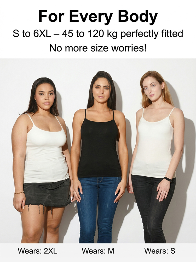 All-in-One Shaping Camisole ✨ Built-in Bra, S-6XL, 95% Organic Cotton | Instant 5KG Slimmer