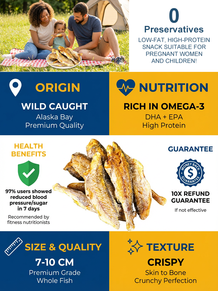 🐟 Wild Alaskan Crispy Yellow Croaker | High Protein + Omega-3 | 0 Trans Fat