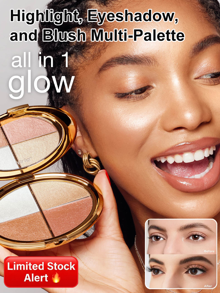 Zephoco Portable Eye & Cheek Highlight Palette - All-in-One Natural Look