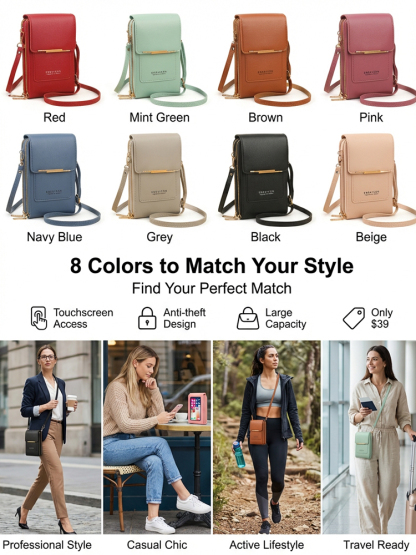 📱 Touchscreen Anti-Theft Crossbody Bag | Fits Phone/Passport | 8 Colors