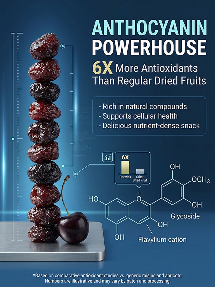 Zero sugar, zero fat, precious dried cherries