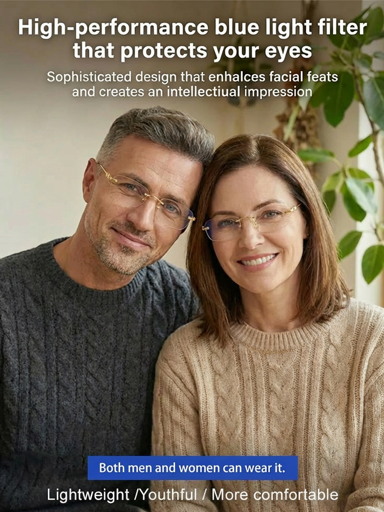 2026 New Titanium Alloy Reading Glasses, OptiView 2 in 1 Auto Dimming & Auto Focus, UV Blocking for Seniors All Scenarios