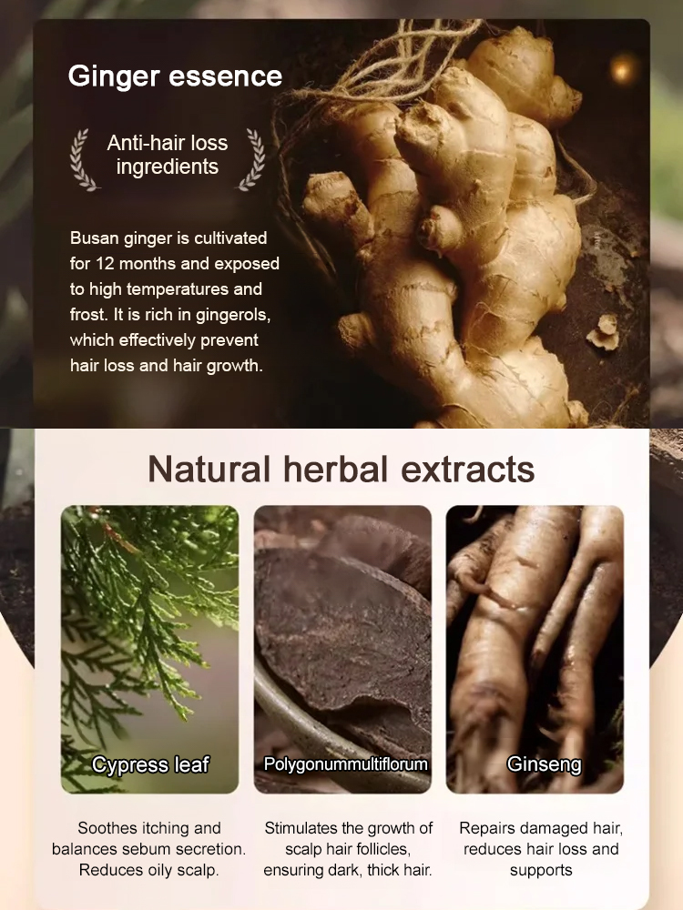 Ginger Herbal Anti-Hair Loss Hair Growth Shampoo Bar