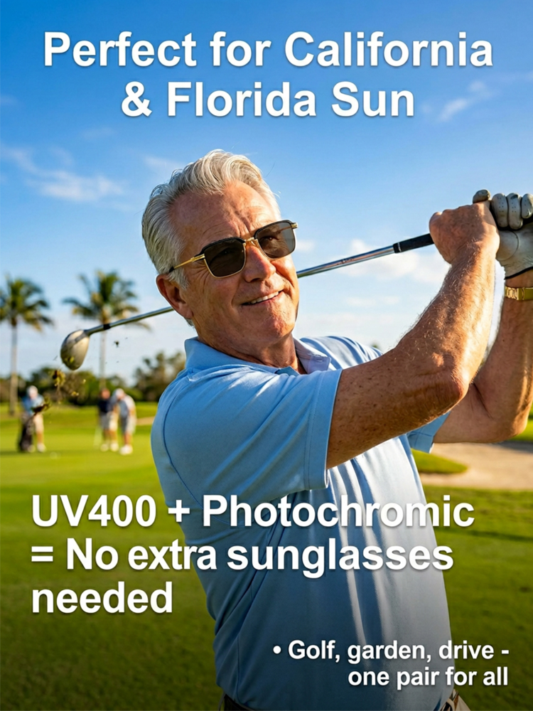 Photochromic Smart Adjustable Blue Light Blocking Reading Glasses