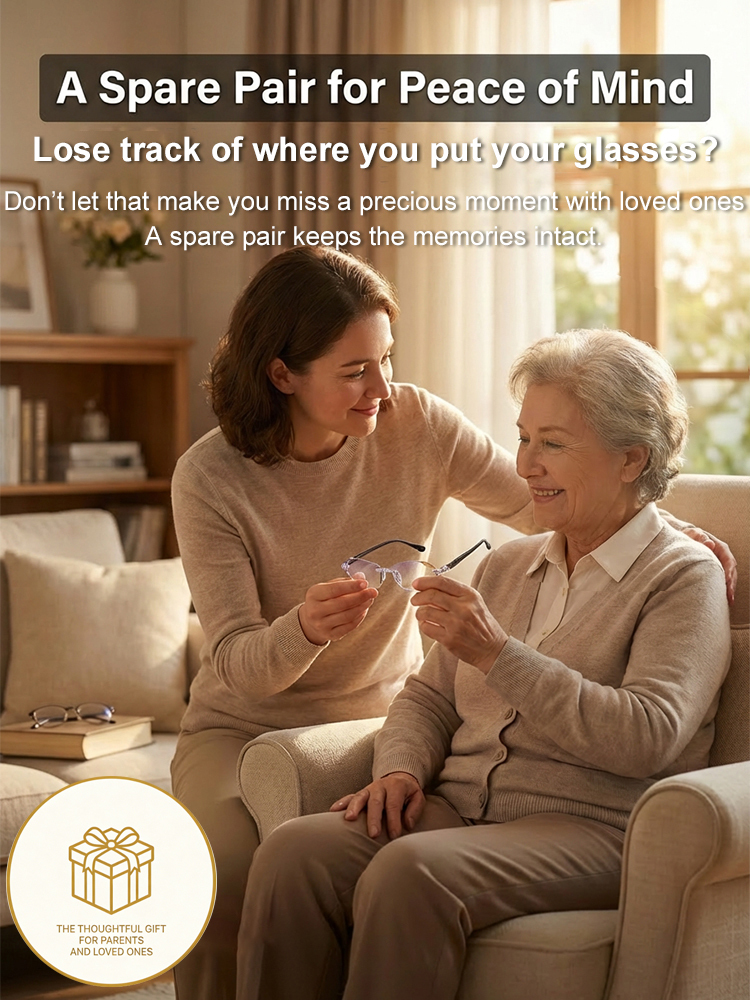 Ultra-light Integrated Smart Zoom Diamond-Cut Reading Glasses