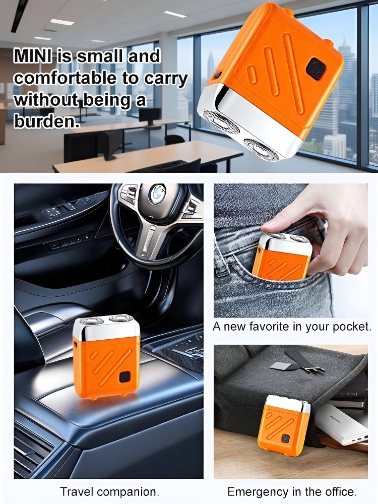 Double-head portable electric shaver