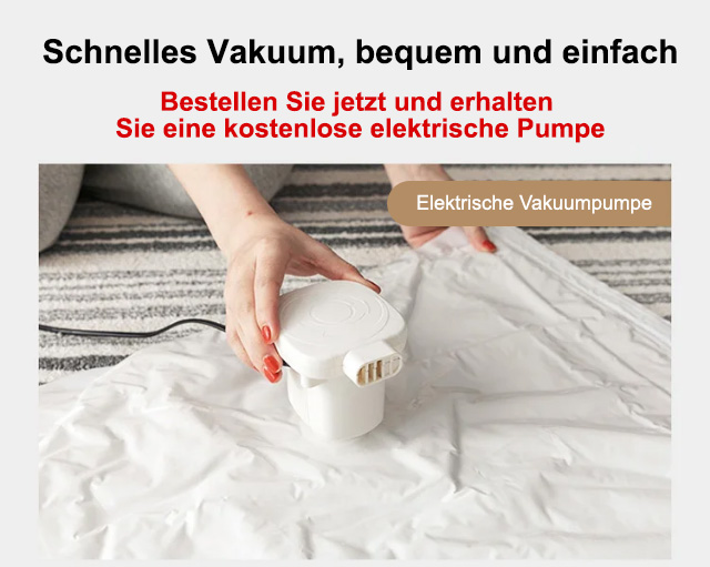 Vakuum-Kompressions-Aufbewahrungsbeutel im Einsatz mit Kleidung