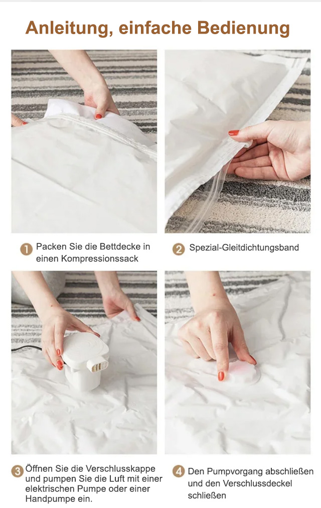 Vakuum-Kompressionsbeutel schützen Kleidung vor Ungeziefer