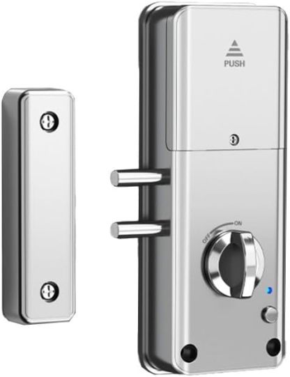 für Tuya intelligentes unsichtbares Türschloss, Einbruch-Türschloss, elektronisches Smart-Lock-App-Karte/APP-Entriegelung, unsichtbarer Türschloss, Riegel (schwarz)