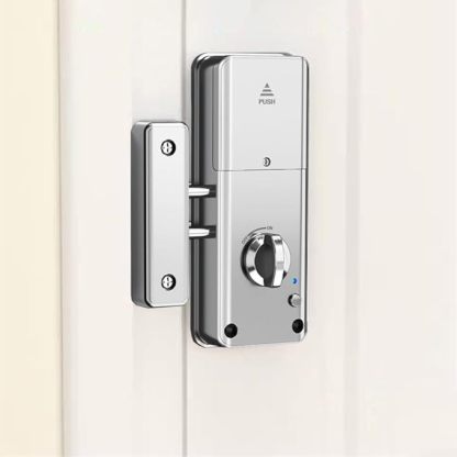 für Tuya intelligentes unsichtbares Türschloss, Einbruch-Türschloss, elektronisches Smart-Lock-App-Karte/APP-Entriegelung, unsichtbarer Türschloss, Riegel (schwarz)