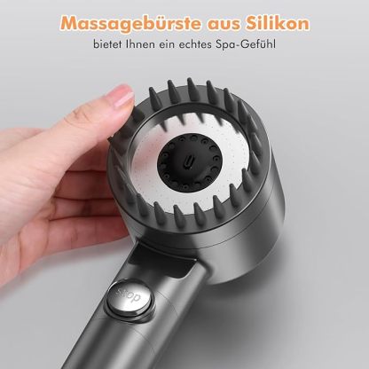 Duschkopf mit Filter  Hochdruck Handbrause mit Filtration in 15 Schichten 1,5M Schlauch 3 Strahlarten Sparduschkopf für Entfernen vom harten Wasser, Rest-Chlor, Bakterien und Schwermetall