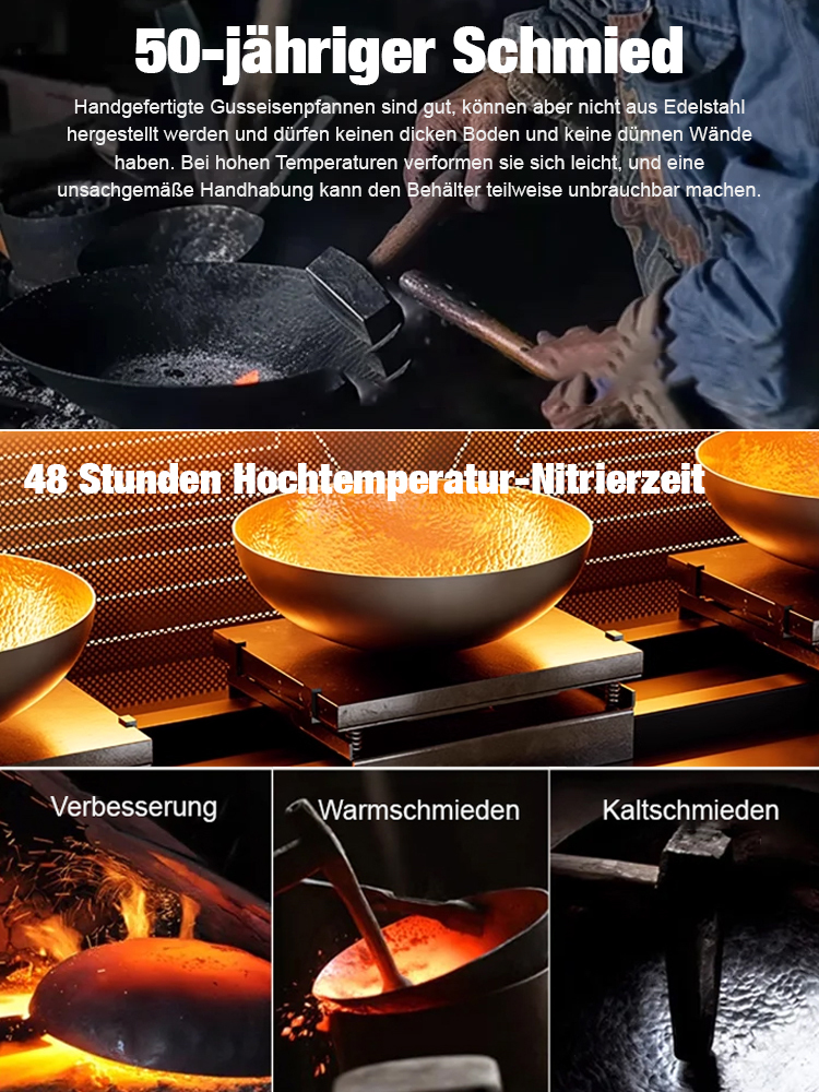 【Weltkulturerbe des immateriellen Kulturerbes】 Gusseisenpfanne ❤️ Leichtbaudesign/lebenslang rostfrei/Voreingebrannt geliefert