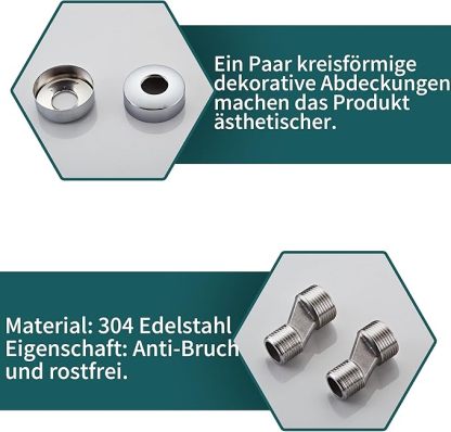 Duscharmatur Mit Thermostat, Mischbatterie Dusche Thermostat, Armatur Dusche, Brausestange mit Verbrühungsschutzventil, Chrom, Messing