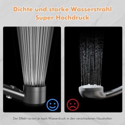 Duschkopf mit Filter  Hochdruck Handbrause mit Filtration in 15 Schichten 1,5M Schlauch 3 Strahlarten Sparduschkopf für Entfernen vom harten Wasser, Rest-Chlor, Bakterien und Schwermetall