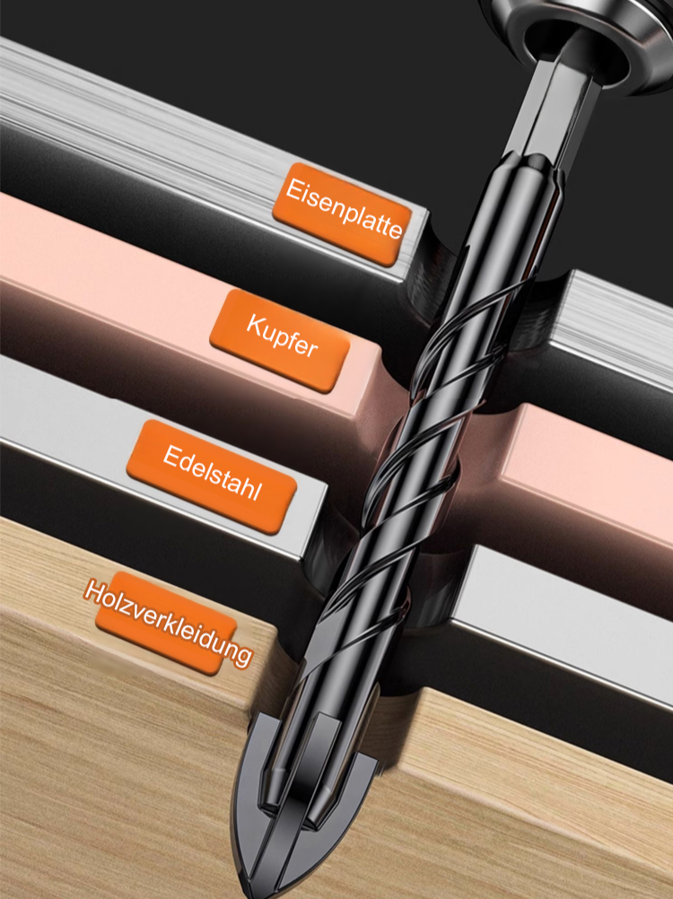 【Bohrversagen = Geld zurück!】Wolfram-Kreuzbohrer-Set ❤️ 1 Sek. Durchdringung (Wand/Glas/Keramik/Edelstahl)