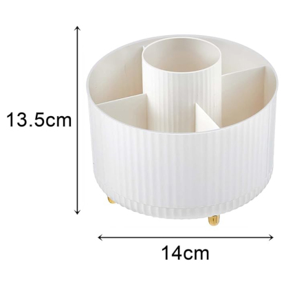 Kosmetik Make Up Organizer, 360°Drehbarer Pinsel Organizer, Lidschattenpinsel Lippenstift Etui, Aufbewahrung Kosmetik Organizers für Zimmer Decor Frisiertisch, Schlafzimmer, Bad (wei?)