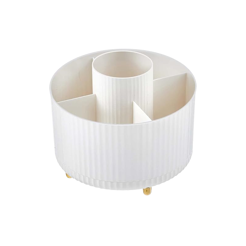 Kosmetik Make Up Organizer, 360°Drehbarer Pinsel Organizer, Lidschattenpinsel Lippenstift Etui, Aufbewahrung Kosmetik Organizers für Zimmer Decor Frisiertisch, Schlafzimmer, Bad (wei?)