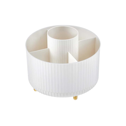 Kosmetik Make Up Organizer, 360°Drehbarer Pinsel Organizer, Lidschattenpinsel Lippenstift Etui, Aufbewahrung Kosmetik Organizers für Zimmer Decor Frisiertisch, Schlafzimmer, Bad (wei?)