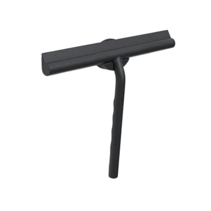 Duschabzieher - Abzieher für Dusche, Bad, Fliesen, Spiegel, Fenster - inkl. Magnet-Halterung ohne Bohren, selbstklebend - Modernes Design in edlem (21 cm, Schwarz)