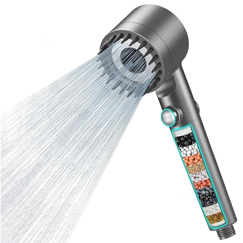Duschkopf mit Filter  Hochdruck Handbrause mit Filtration in 15 Schichten 1,5M Schlauch 3 Strahlarten Sparduschkopf für Entfernen vom harten Wasser, Rest-Chlor, Bakterien und Schwermetall