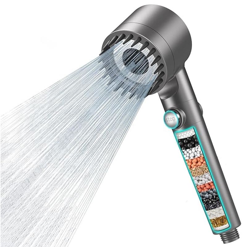 Duschkopf mit Filter  Hochdruck Handbrause mit Filtration in 15 Schichten 1,5M Schlauch 3 Strahlarten Sparduschkopf für Entfernen vom harten Wasser, Rest-Chlor, Bakterien und Schwermetall