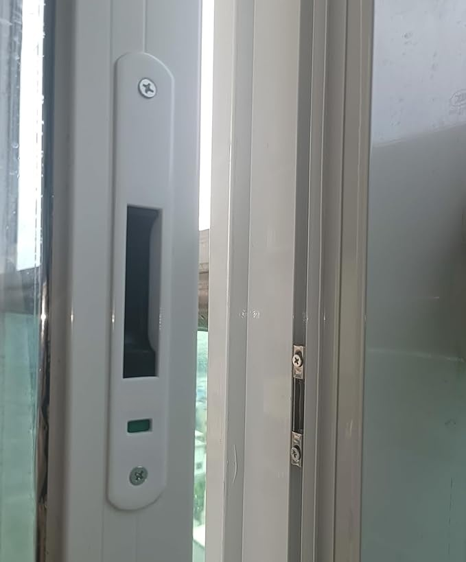 2PCS Türschloss, Schiebetür-Fenster-Hakenschloss, Schiebetür-bündiger Riegel, mobile Tür, einseitiger Schlossverschluss für Zuhause