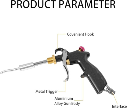 Hochdruck-Autoinnensprüh-Waschpistole mit 2 Düsensprühger?ten, Dual Air Flow Control, 360° drehbare Auto Fahrzeug Reinigungspistole für effiziente Reinigung, Schwarz