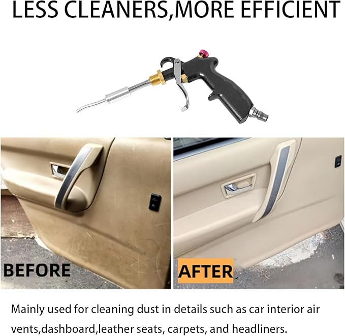 Hochdruck-Autoinnensprüh-Waschpistole mit 2 Düsensprühger?ten, Dual Air Flow Control, 360° drehbare Auto Fahrzeug Reinigungspistole für effiziente Reinigung, Schwarz