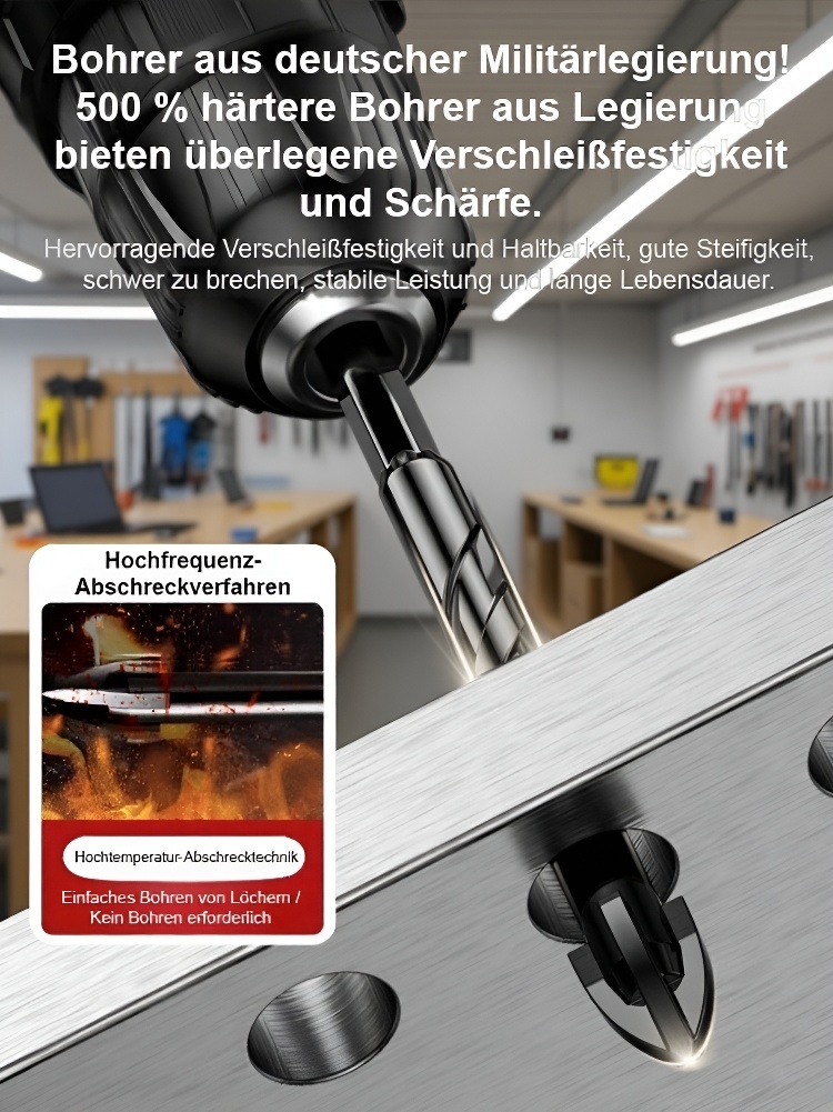 💪 Bohrt durch Stahl, Beton und Glas wie Butter! ✨ Das Wolframstahl Kreuzbohrer-Set für extrem präzise und mühelose Löcher in jedes Material.