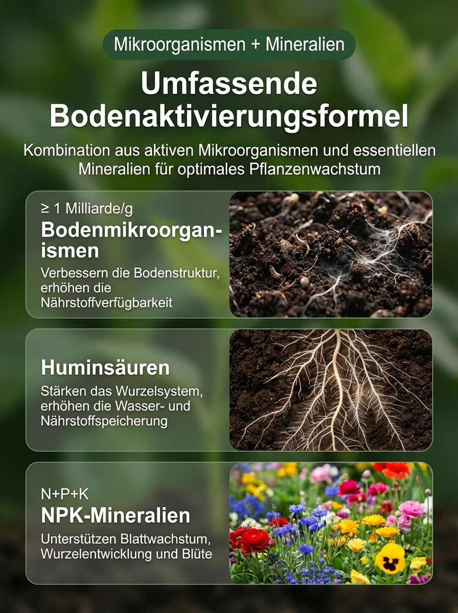  MoonSpry Bio Bodenhilfsstoff | Rettung für Pflanzen in 14 Tagen | TÜV Geprüft | Lockert Lehm und Sandböden 🌱 🚜