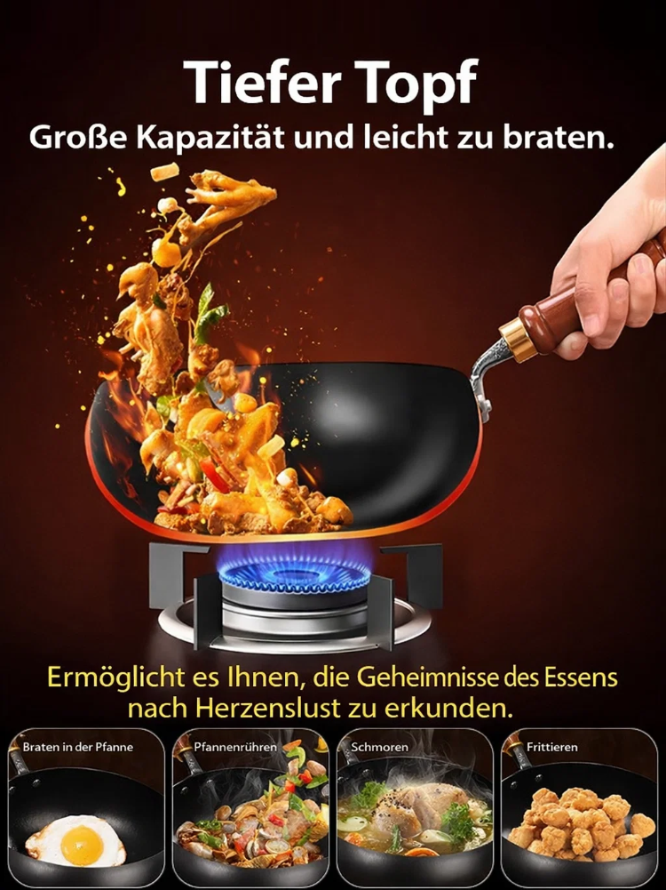 ✨Japanische Handgeschmiedete Gusseisenpfanne | Tsubame-Sanjo Qualität | Natürlicher Antihaft-Effekt ohne Chemie 🍳🥘