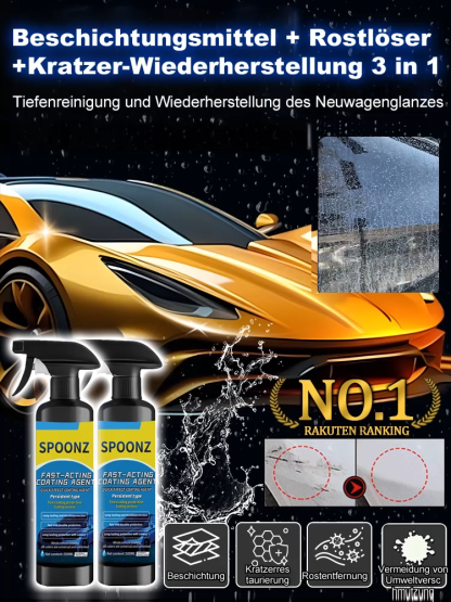 Nano-Beschichtung + Düse + Tuch + Schwamm-Set ✨ Nie wieder Wachsen nötig: Ihr Auto erhält sofort einen spiegelglatten Glanz und optimalen Schutz! 🛡️🚗