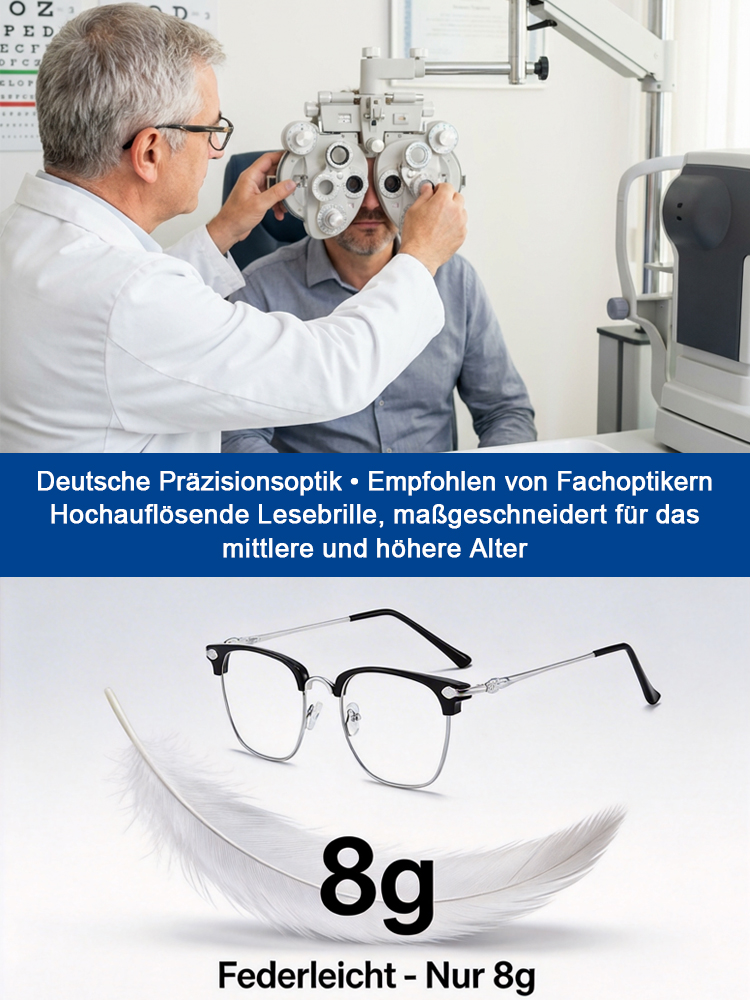 【Das beste Geschenk für Eltern】Neuro-Adaptiv HD Lesebrille | Laborklasse Präzisionsoptik | Submarin-Grade Titan Verbundstoff 👓 🇩🇪