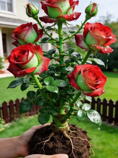【schnellblühend】Königliche Gartenrose Winterhart | 2-Jährige Premium-Wurzelstöcke | Dauerblühend 🌹