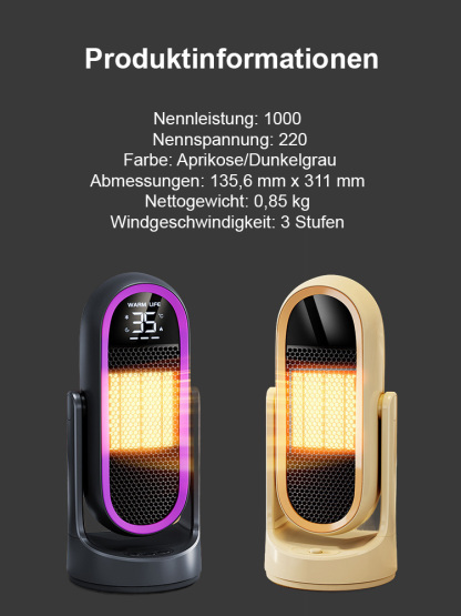 Schnelles Aufheizen in drei Sekunden 🔥 Leiser und energiesparender Schnellheizer für das ganze Haus 💦 Badezimmergeeignet (IPX7)